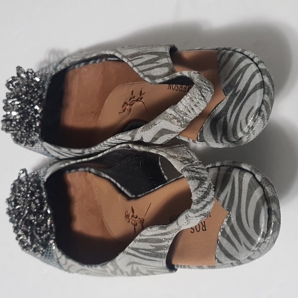 ROS Hommerson EUC shiny sparkle beaded grey zebra print comfort heels 8M - Picture 6 of 10